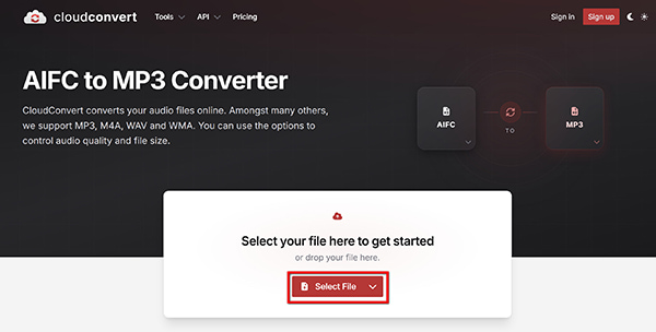 CloudConvert Upload AIFC Files