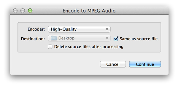 Encode MP3 High Quality In Mac Finder