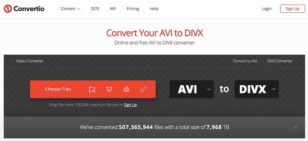 Converteer AVI naar DIVX Online