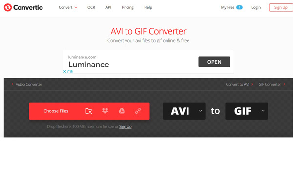 Convertio AVI in GIF