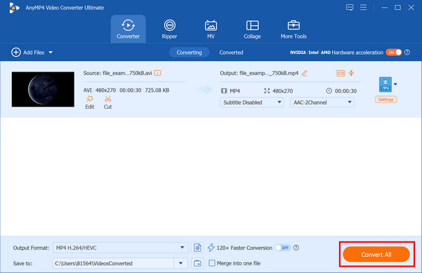 Convert AVI To MP4 H.264