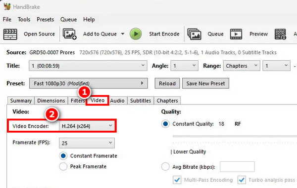 Set Video Codec And Quality Slider