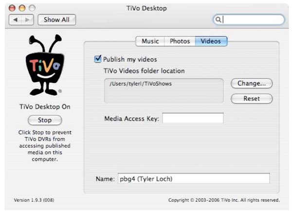 Mac desktop Tivo