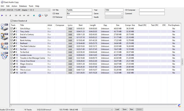 CD to MP3 with eac