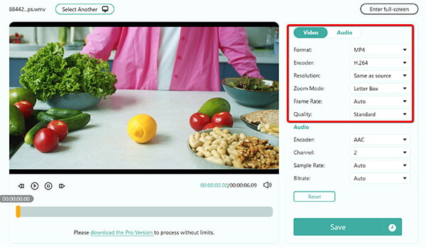 Output MP4 in AnyMP4 Free Online Video Converter