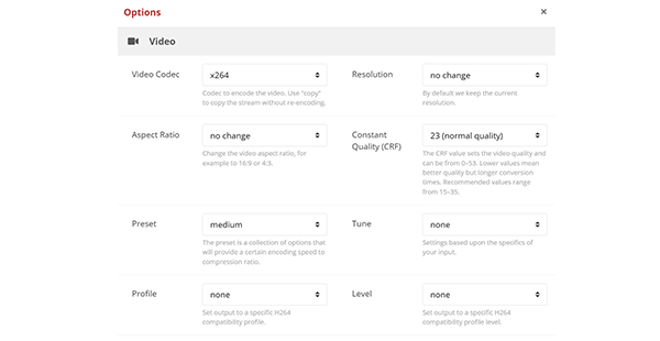 CloudConvert MP4 Profile