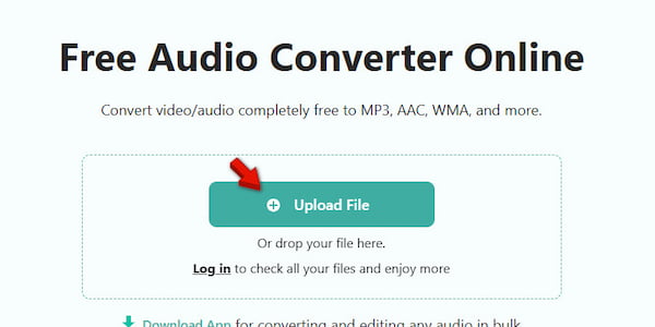 Faça upload de arquivos MP3 no Anymp4, um conversor de vídeo online gratuito.