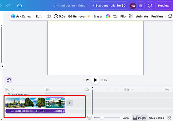 Add Mp3 And Image To Canva Timeline