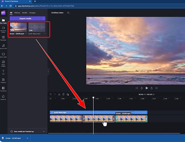 Add Mp3 And Image To Clipchamp Timeline
