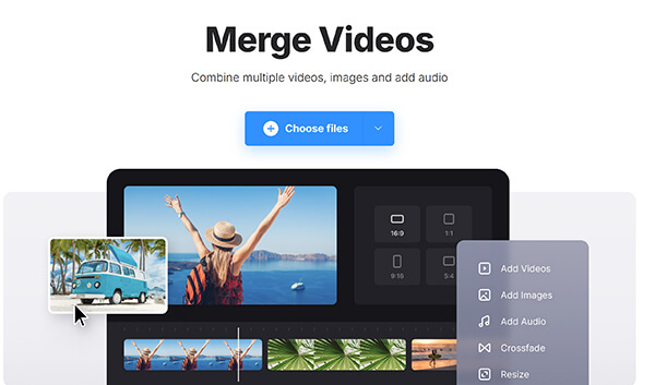 Clideo Merge Video Tool