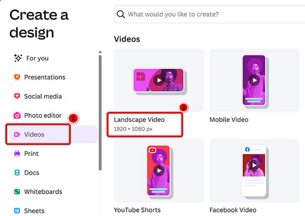 Create New Video In Canva