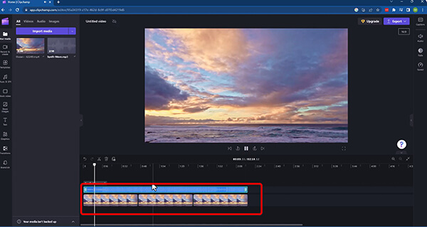 Drag Mp3 And Image Into Clipchamp Timeline