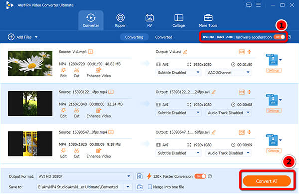 Convert MP4 to AVI in AnyMP4