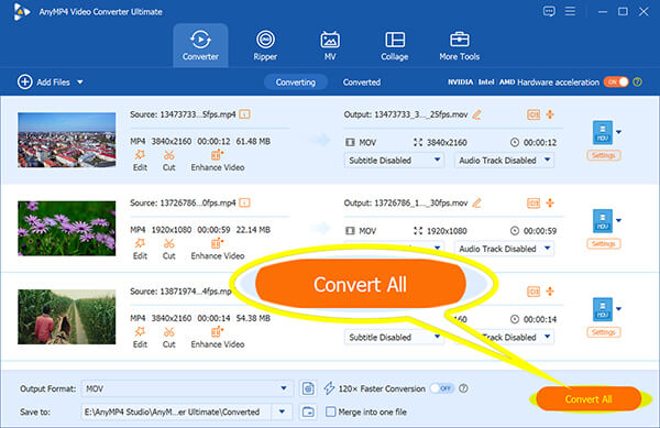 Преобразовать mp4 в mov с помощью anymp4
