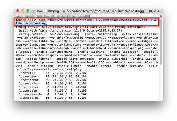 FFmpeg Convert MP4 to Ogg