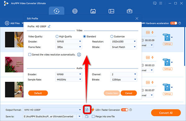 Adjust WMV Output Parameters