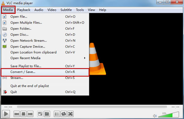 Konvertera funktion vlc