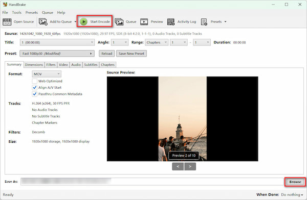 HandBrake Convert MXF to MOV
