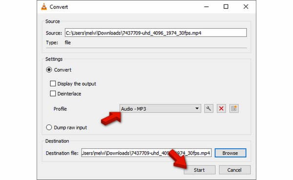 Select Audio Mp3 Profile To Convert Video In Vlc