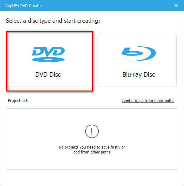 Vyberte disk DVD