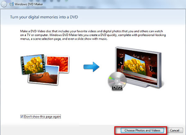 Otevřete Windows DVD Maker