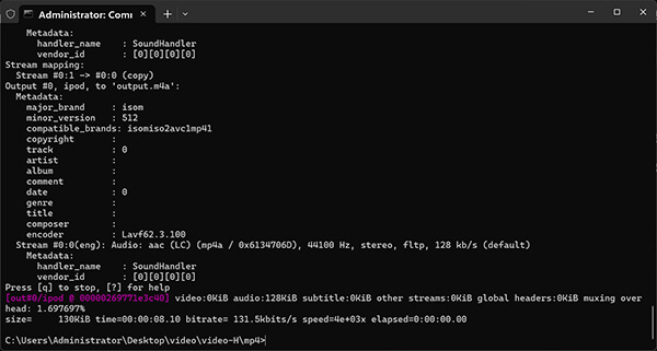 Ffmpeg Convert MP4 To Audio