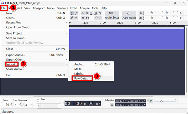 Import MP4 In Audacity