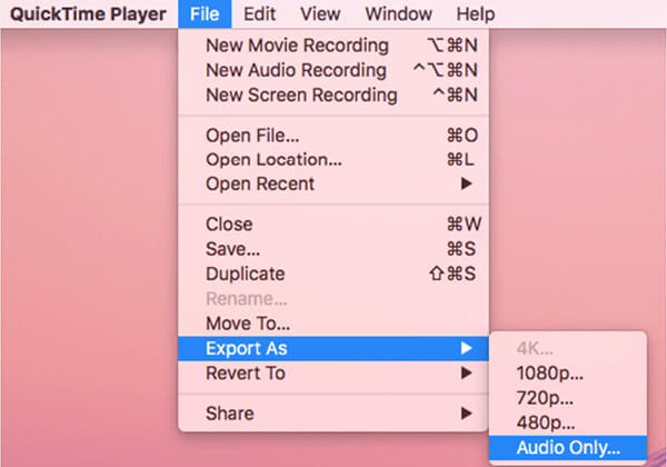 Quicktime Export Audio