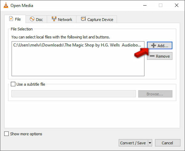 Add FLAC File In VLC