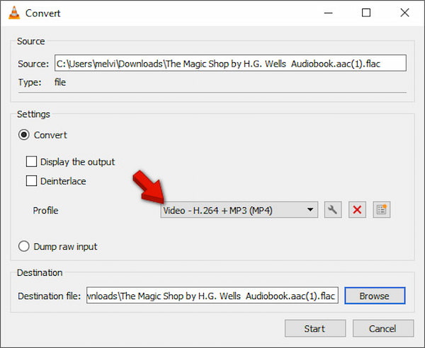 Select MP4 Profile In VLC