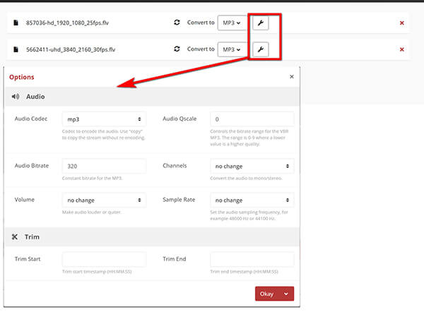 Change MP3 Output Settings In CloudConvert