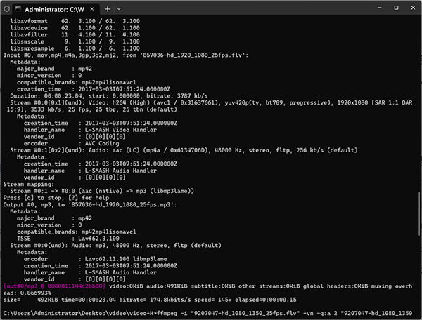 FFmpeg Convert FLV To MP4