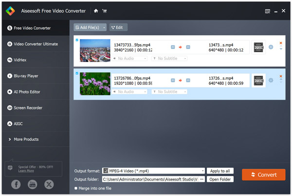 Aiseesoft Free Mp4 Converter
