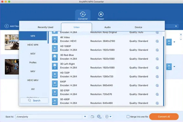 Anymp4 Free Mp4 Converter