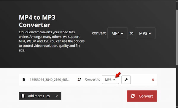 Extract Audio In CloudConvert