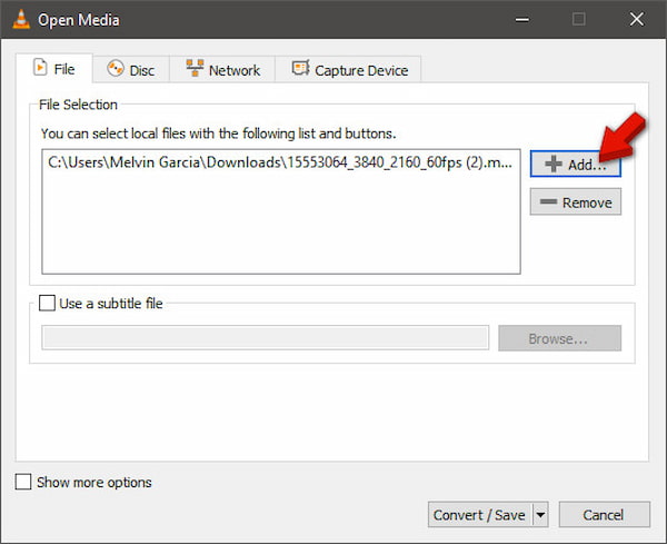 Load HEVC Video In VLC