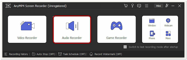 Seleziona il registratore audio