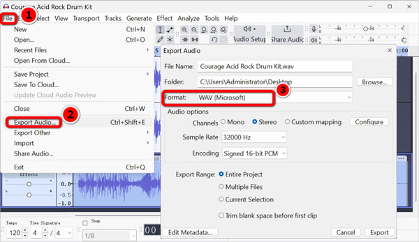 Export Mp3 To Lossless Wav In Audacity