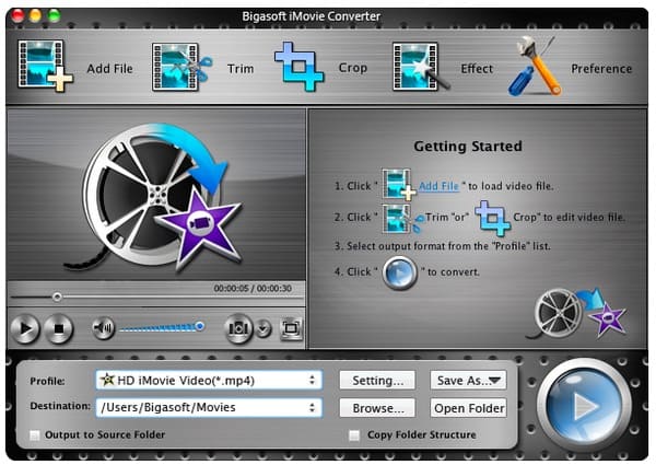 Bigasoft imovie converter