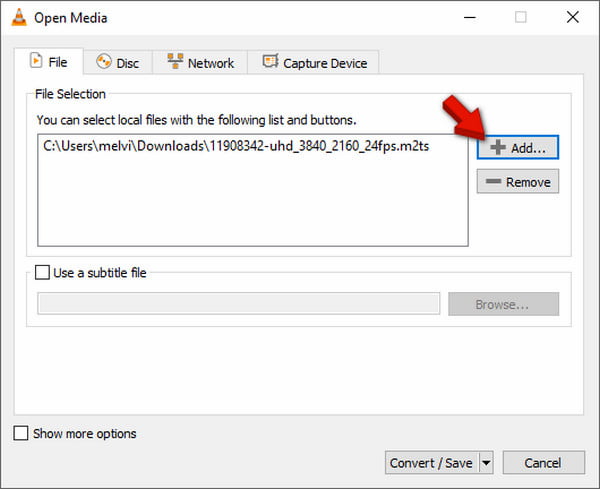 Upload M2TS Files In VLC