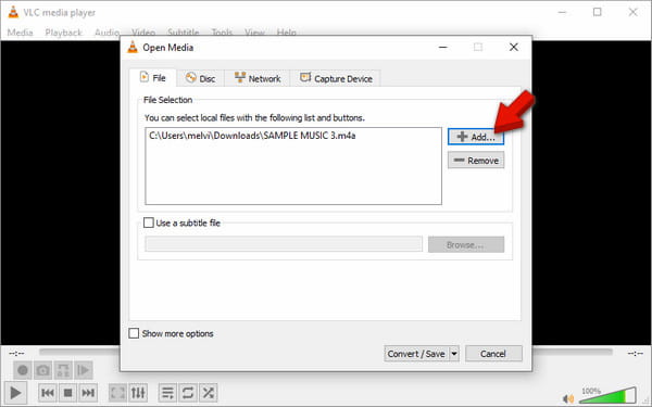 Add M4A In VLC