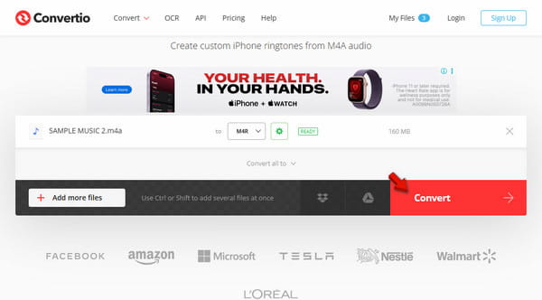 Convert M4R And Download In Convertio