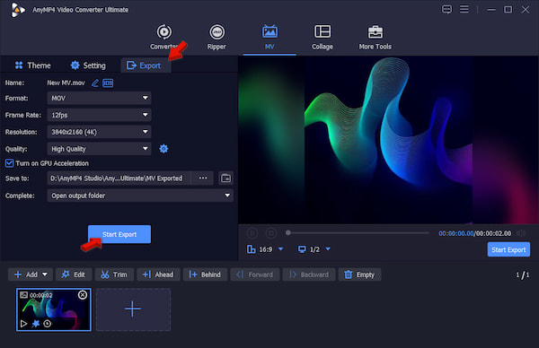 Export M4a To Mov In Anymp4 Video Converter Ultimate