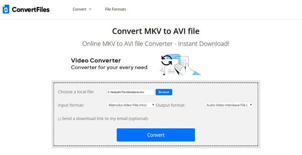 Konvertálja az MKV-t AVI-hez ingyenesen online