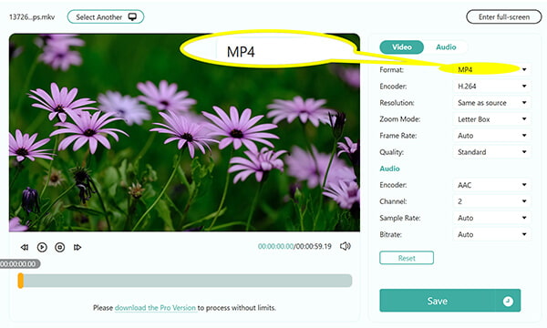 Select Mp4 Format For Mkv