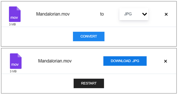 Konverter MOV til JPG gratis online