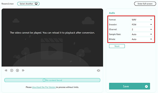 Make Wav Output Settings