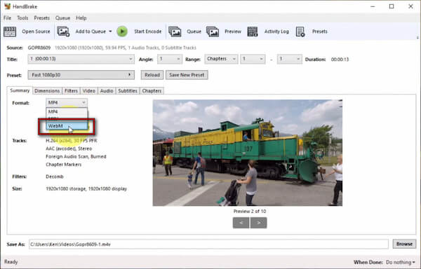 Drag MOV Files In HandBrake