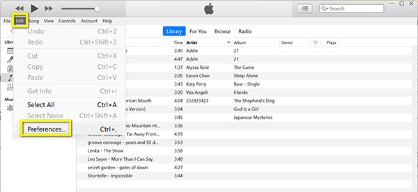 iTunes Perferences