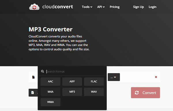 Cloudconvert Choose M4a Output